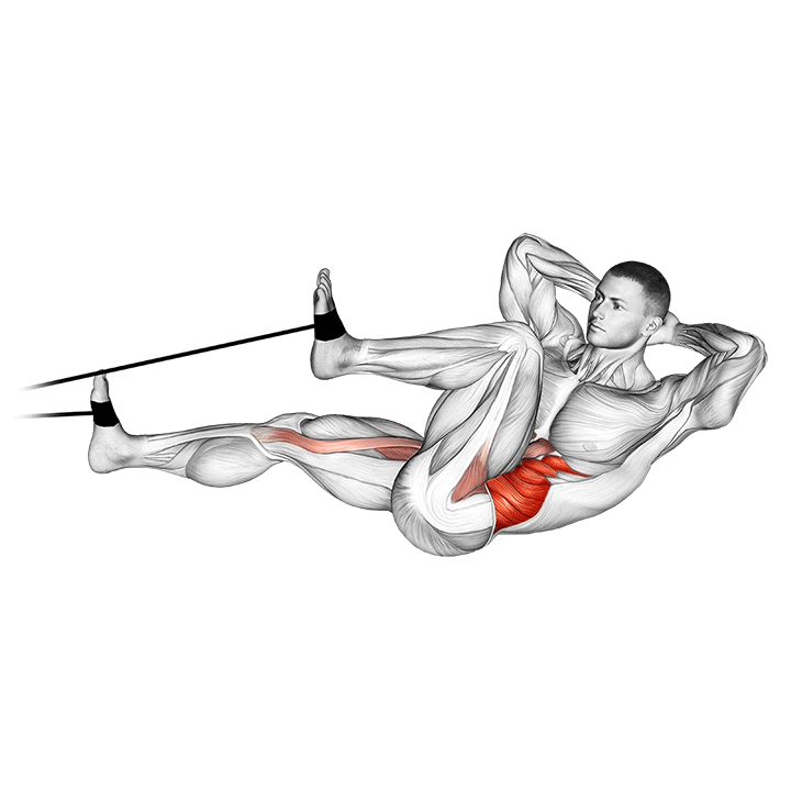 Band Bicycle Crunches exercise animation