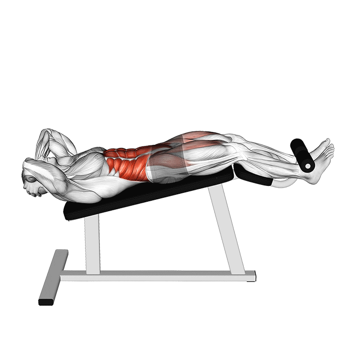 Incline Twisting Sit Up exercise animation