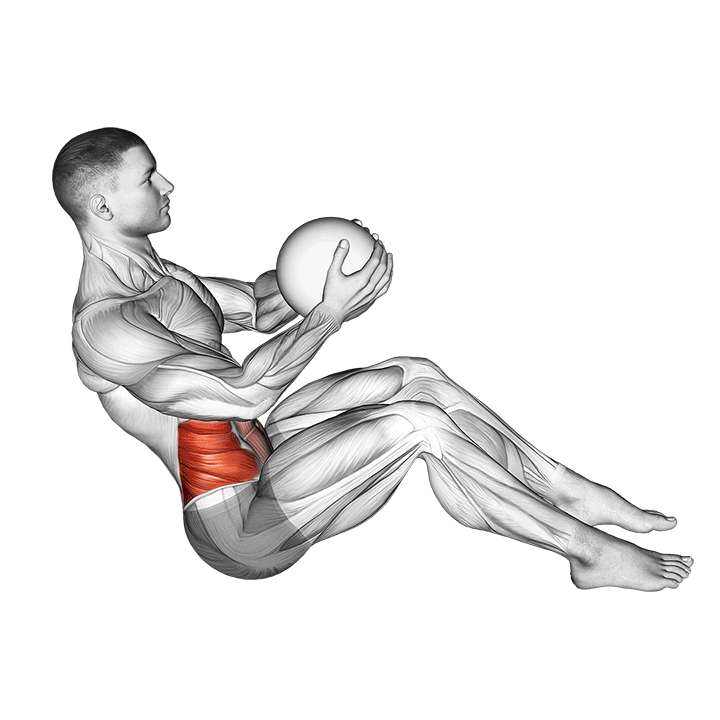 Med Ball Russian twist exercise animation