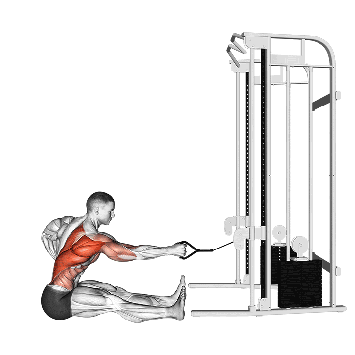 One-Arm Cable Row exercise animation