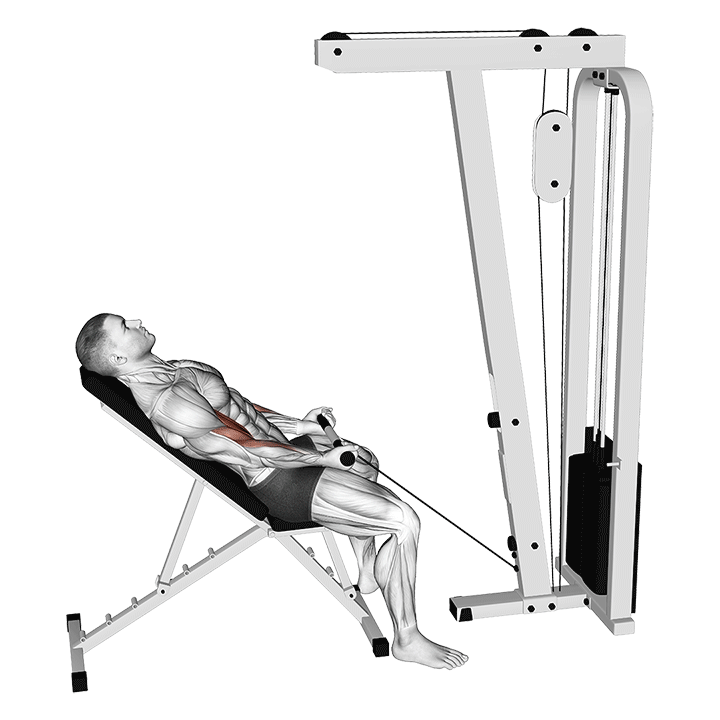 Incline Cable Curl exercise animation