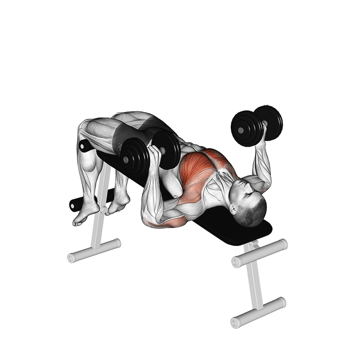 Decline Dumbbell Bench Press exercise animation