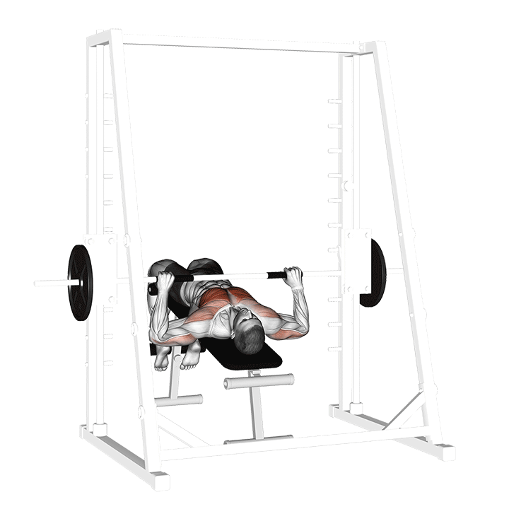 Decline Smith Bench Press exercise animation
