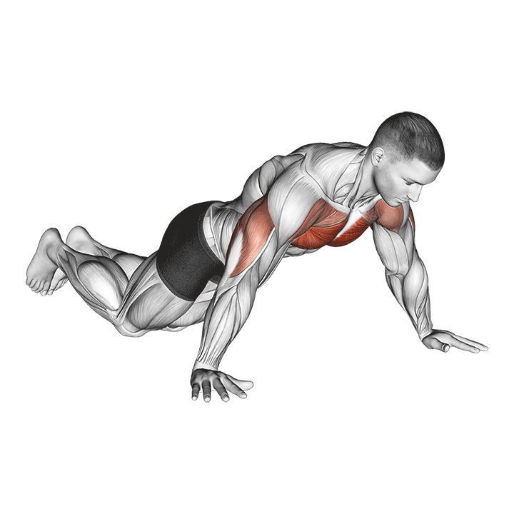 Kneeling Wide Push-Up exercise animation