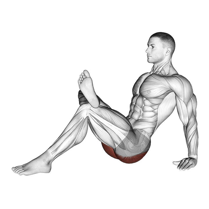 Seated Figure 4 Stretch exercise animation