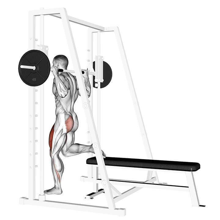 Bulgarian Squat Smith exercise animation