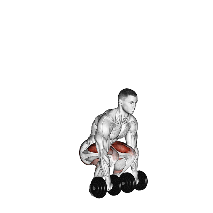 Dumbbell Deadlift exercise animation