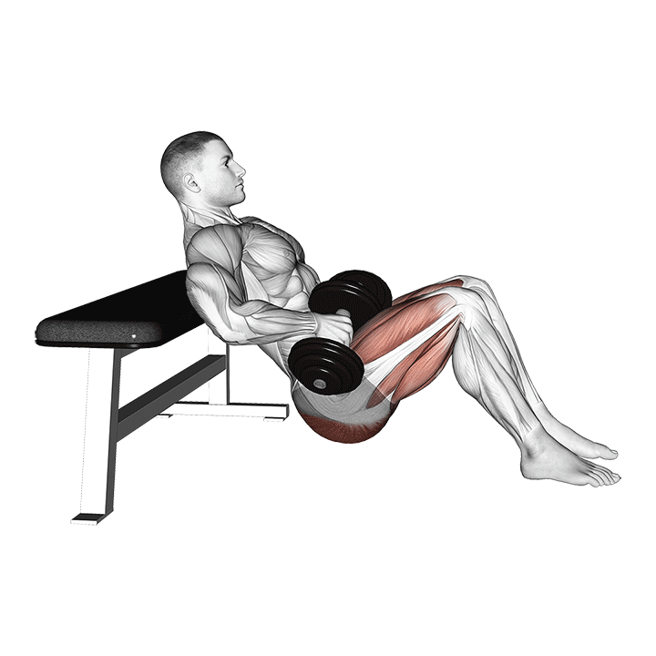 Dumbbell Hip Thrust exercise animation