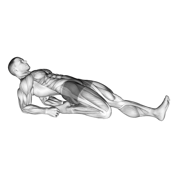 Lying Quadriceps Stretch exercise animation