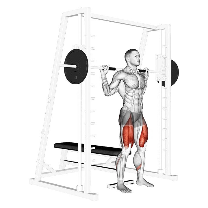 Smith Squat To Bench exercise animation