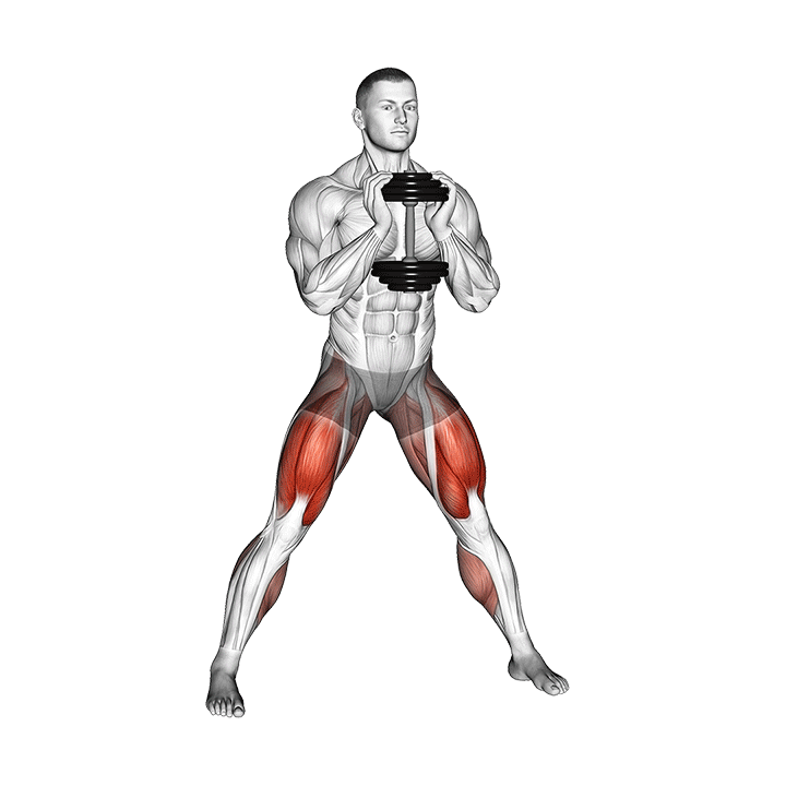 Weighted Cossack Squat exercise animation