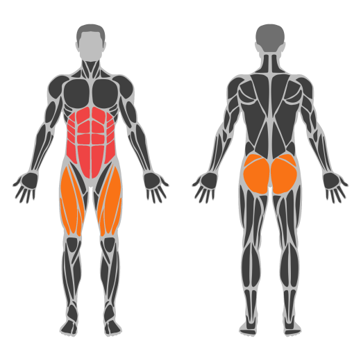 Mountain climber affected muscles