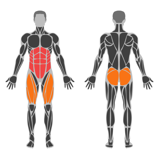 Opposite side elbow to knee affected muscles