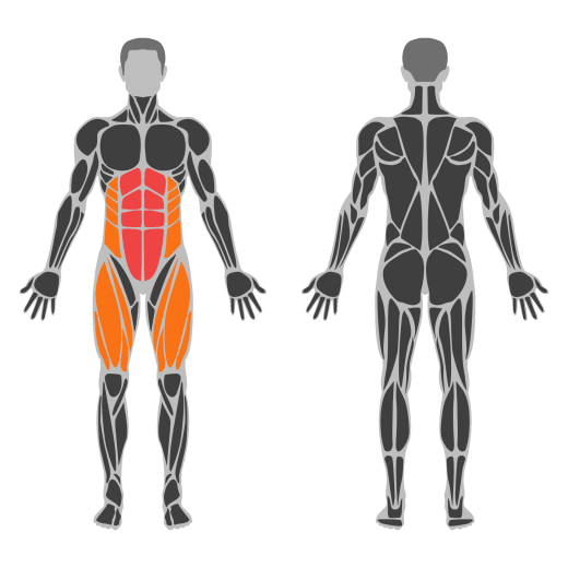 V-Sit Crunch affected muscles